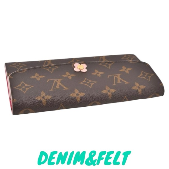 🩷LOUIS VUITTON Fuchsia Monogram Bloom Flower Emilie Long Wallet | PRELOVED EUC! - Picture 3 of 16